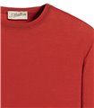 RED T-SHIRT SHORT SLEEVE JERSEY CREPE