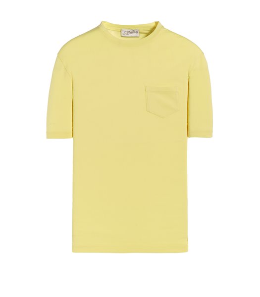YELLOW T-SHIRT SHORT SLEEVE WITH JERSEY VINTAGE POCKET