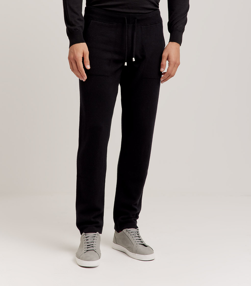 TROUSERS WOOL CASHMERE - BLACK  